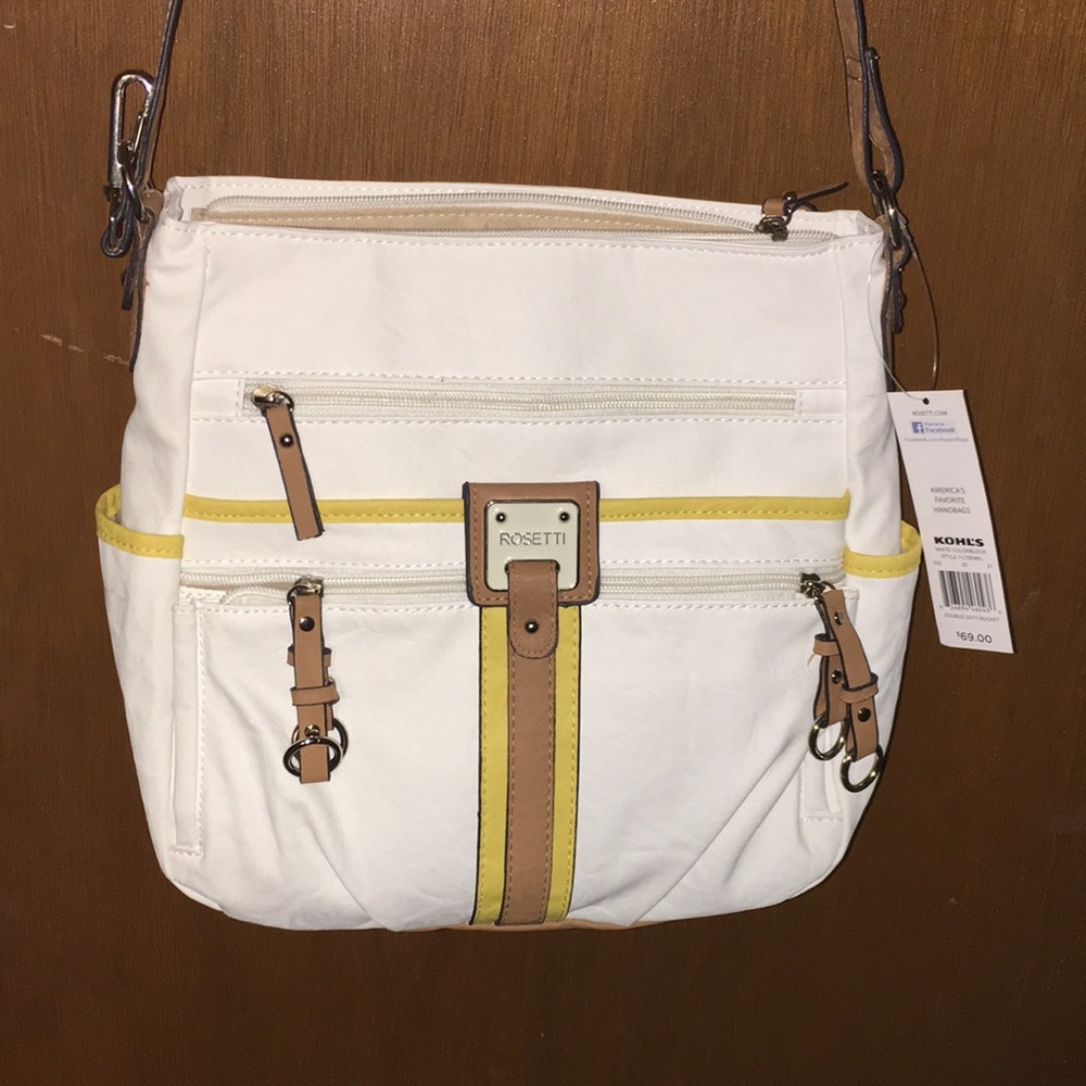 Large white cross body bag